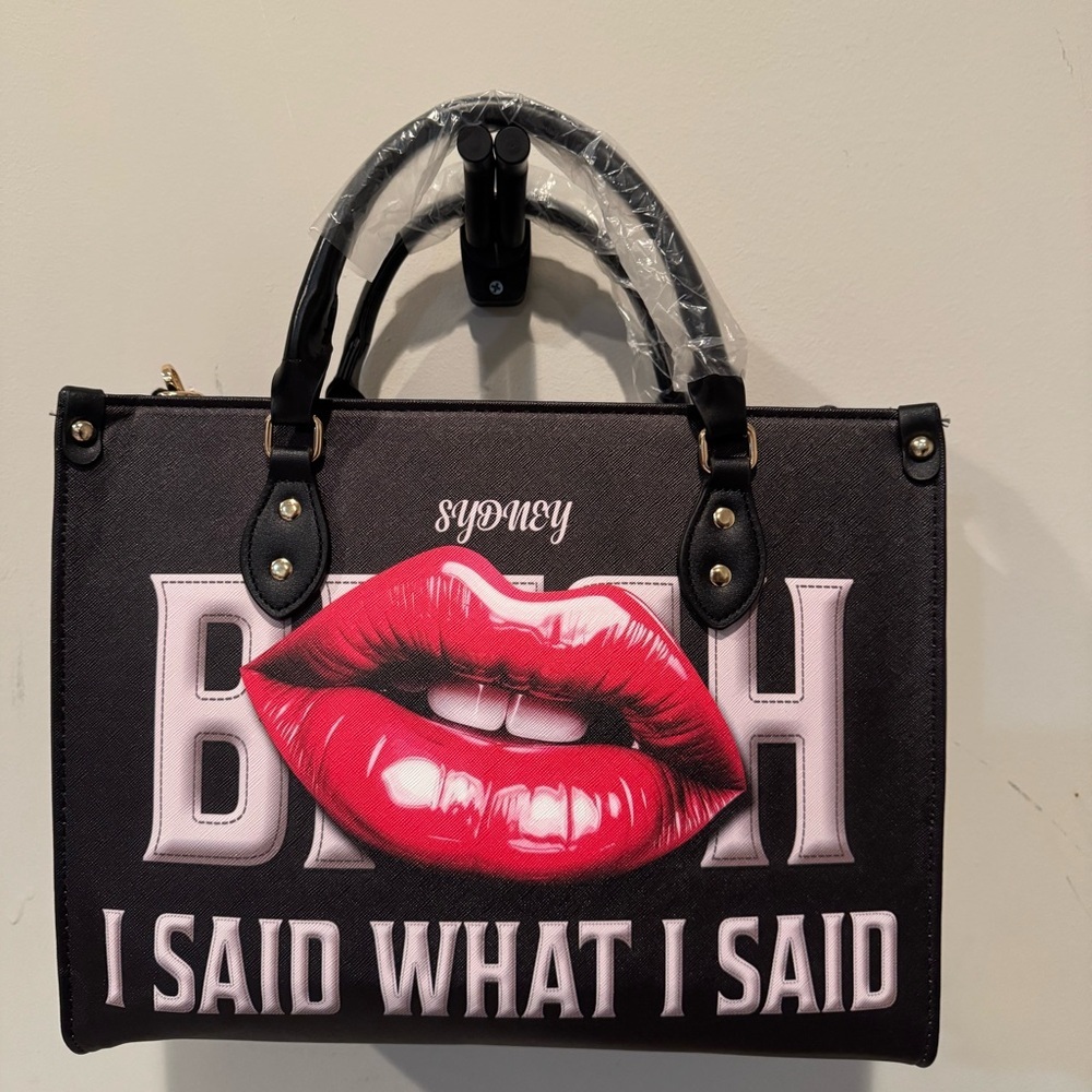 Black Statement Tote Bag NWT - image 1